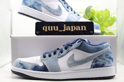 Nike Air Jordan 1 Low Washed Denim CZ8455-100 Blue Men's US4-14 Nike Air Jordan 1 Low Washed Denim CZ8455-100 Blue Men's US4-14