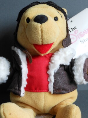 Vintage Disney Store Pilot Pooh 8'' Sitzsack mit Original Etikett