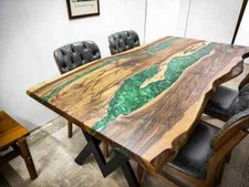 Handgefertigt Epoxidharz Esstisch und Arbeitstisch