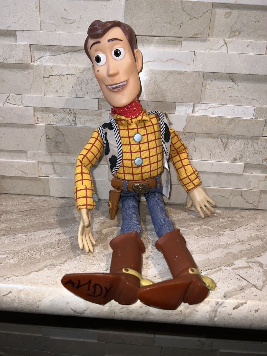 Disney Pixar Toy Story Woody Pull String Doll 15” No Hat (Sound