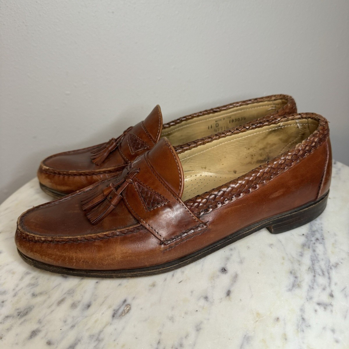 Allen Edmonds Maxfield Size 11 D Brown Leather Tassel  display picture 2