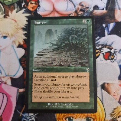 Mtg Invasion Harrow   Nm Magic The Gathering Card 189 /350 Instant Green Og