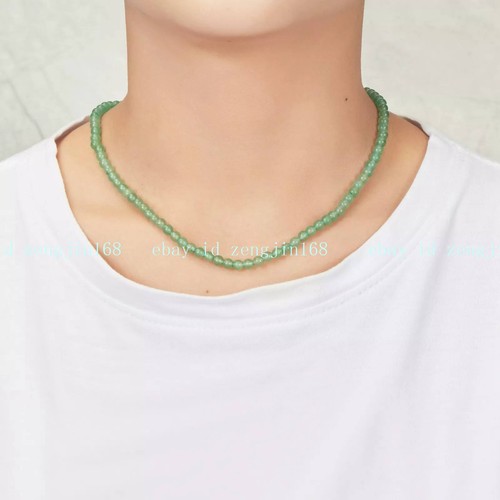 Natural 4mm Green Aventurine Mini Round Beads Gemstone Necklace 14-36'' - Picture 11 of 12
