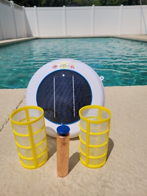Solar Pool Ionizer- LED Model - Sixteen Ounce Anode - Three Basket   SS Spring