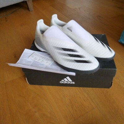 Adidas X Ghosted .3 LL TF Laceless Turf Fußballschuhe weiß Herren UK 12 NEU