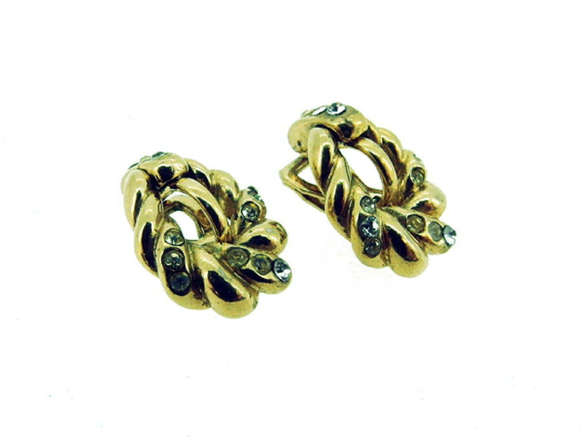 SAINT LAURENT earrings twist motif Gold Hardware