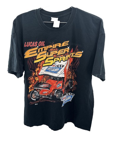 Vintage Gildan Mens Size XL Empire Super Sprints T-Shirt Lucas Oil Racing