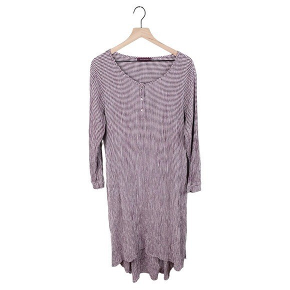 chinese dress ladies Linen Gingham Dress