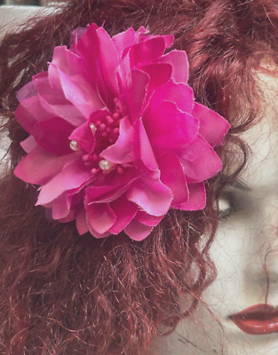 millinery flower 5'' silk 1pc hair accessory carnation clip/pin