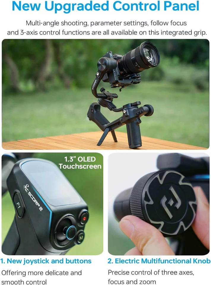 FeiyuTech SCORP-2 Gimbal Stabilizer with AI Tracking Modes for DSLR Camera - Image 3 of 4