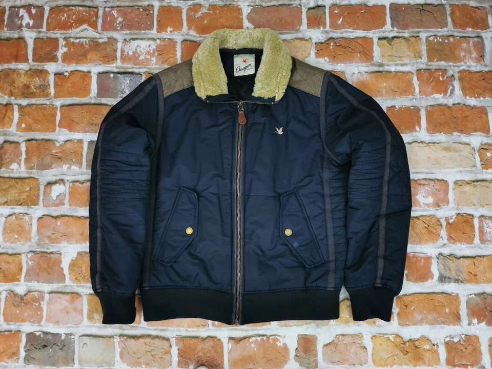 CHEVIGNON HERITAGE JONES BOMBER VINTAGE VESTE TOG'S NAVY BLEU TAILLE M RARITÉ - Photo 3/4