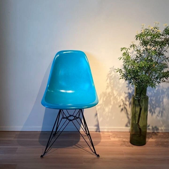 MODERNICA Eames fiberglass side shell chair peacock blue MS-PEACOCK-E-C