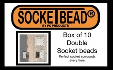 Box of 10 Double Socket Beads . Skim Type (3mm Finish) . Plasterboard type