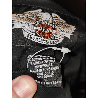 Harley-Davidson Women's size Small Rose/Log Embroidered Button-Up