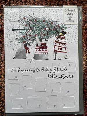 Zimt Aitch Adventskarte mit 24 Fenstern ~ 11 x15 cm (mit Umschlag)