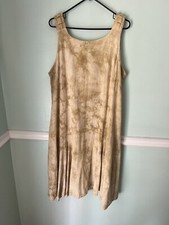 Oh My Gauze! Dress Women Size 2X Beige Midi Sleeveless Lagenlook