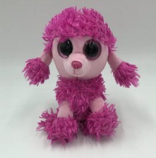 TY BEANIE BOO PATSEY THE POODLE Pink Glitter Eyes Plush Stuffed Animal 21