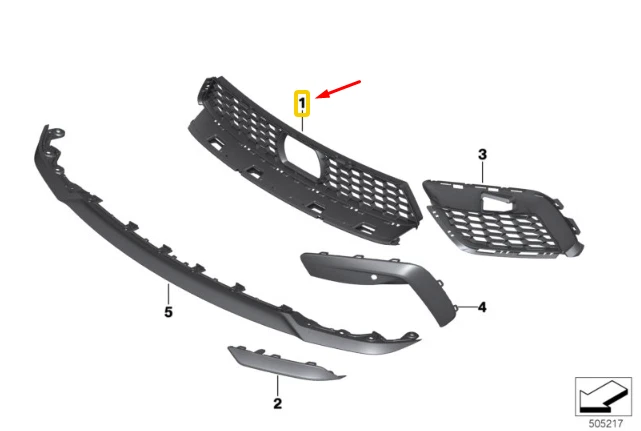 BMW M8 F91 Front Center Air Intake M Grille 8080767 51118080767 