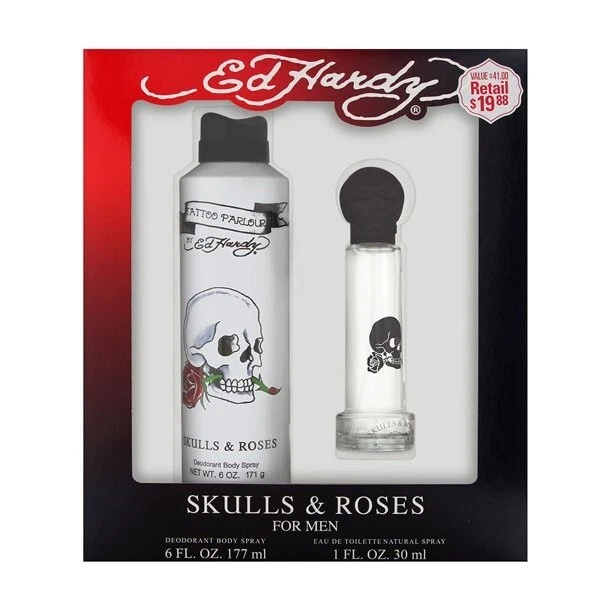 Christian Audigier Ed Hardy Skulls & Roses 男式除臭喷雾礼品套装 — 第 2/2 张图片
