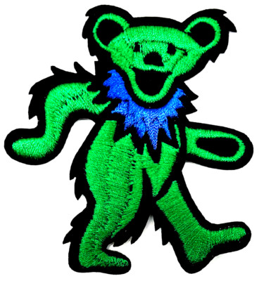 Grateful Dead Green Bear Embroidered Rock Iron on Patch Applique