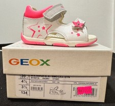 GEOX Tapuz Sandal Pink and White with Stars New with box