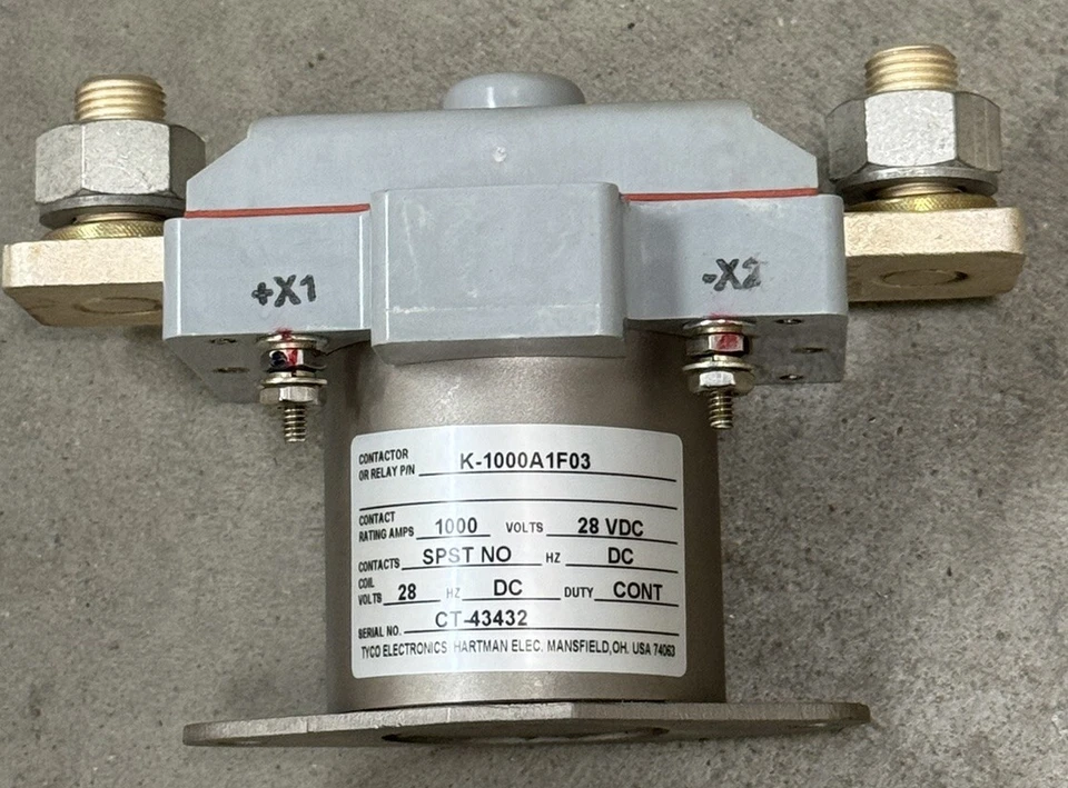 Tyco Electronics/Hartman DC Contactor SPSC 1000A 28VDC Coil  K-1000A1F03, Used - Image 4 of 4