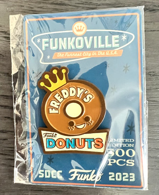 SDCC 2023 Funko Exclusive Enamel Pin Freddy's Donuts Pin RARE 500 PCS