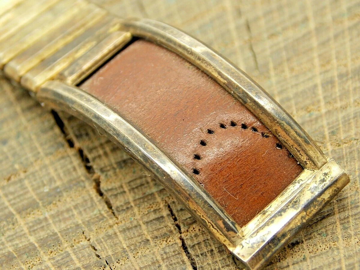 Kreisler Vintage Gold Filled Leather Expansion 16mm Watch Band Pre Owned