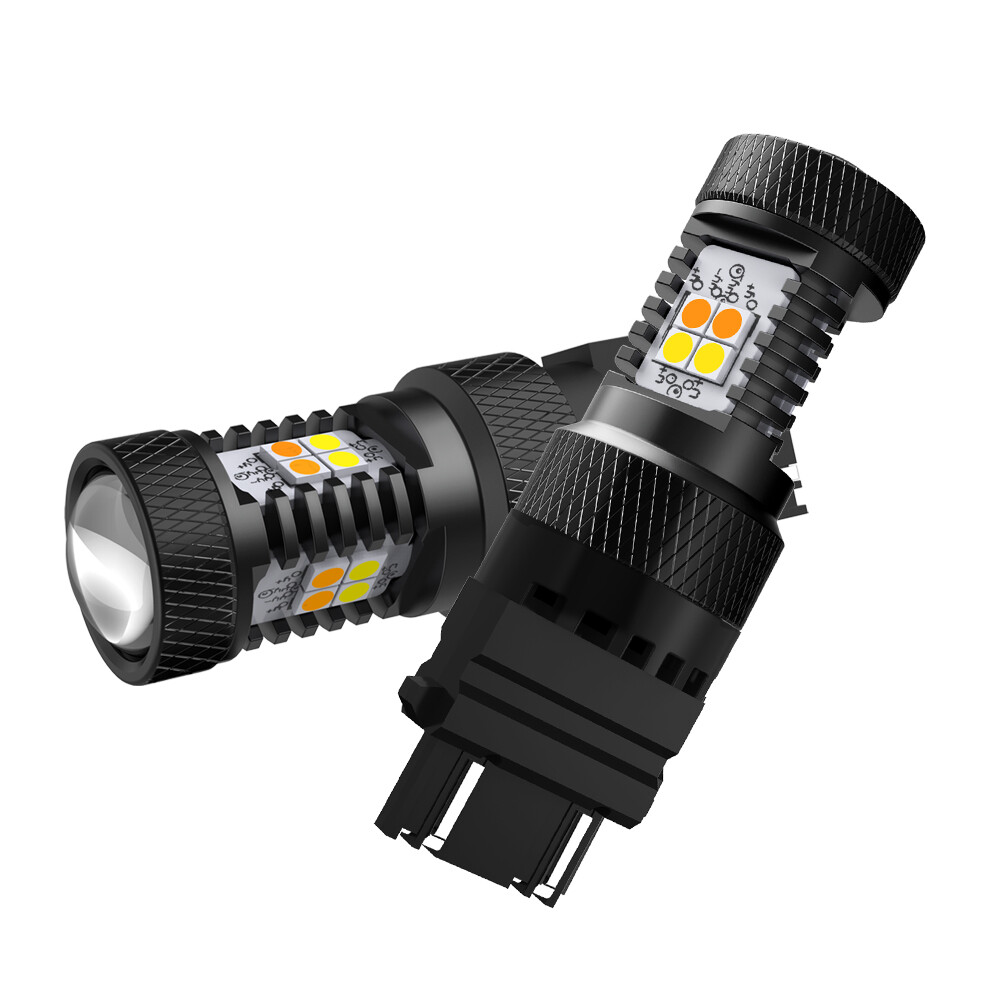 AUXITO Error-Free 3157 LED Switchback Turn Signal Bulb White Amber 2 or 4x Pack