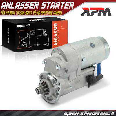 Anlasser Starter 2,0KW für Hyundai Tucson Santa Fé KIA Sportage Carens 2.0 2.2L