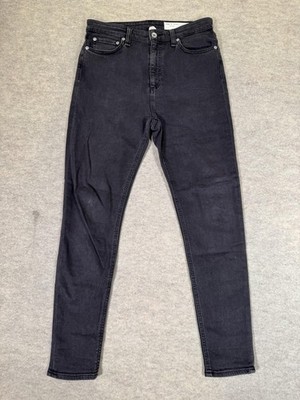 Rag & Bone Nina High-Rise Ankle Skinny Jeans Womens 28 Charcoal Stretch Denim