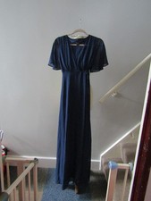 Women's Boohoo Navy Blue Maxi Dress Wedding Wrap Style UK Size 8