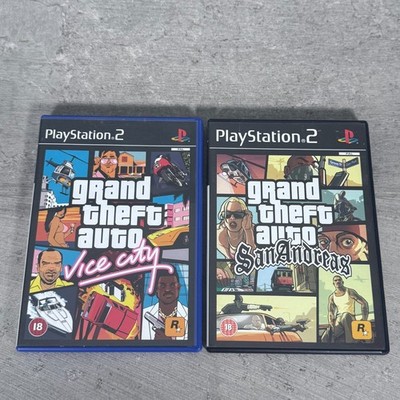 Grand Theft Auto Vice City San Andreas PS2 PlayStation 2 Bundle - mit Anleitungen Karten