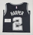 DYLAN HARPER FANATICS CERT AUTHENTIC BLACK SPURS #2 JERSEY AUTO Q4632