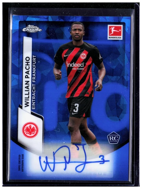 Willian Pacho RC Auto #BCA-WP 2023-24 Topps Chrome Bundesliga Sapphire
