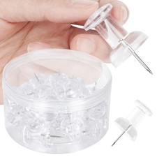 DANRONG 30 PCS Jumbo Push Pins for Bulletin Board, Large Thumb Tacks Clear