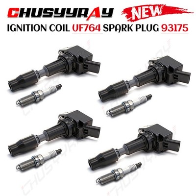 6 sets Ignition Coil UF764 & Spark Plug 93175 For 2018-2020 Kia Stinger 2.0L L4