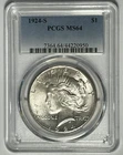 1924 S PEACE DOLLAR  PCGS MS 64 / SHARP WHITE COIN
