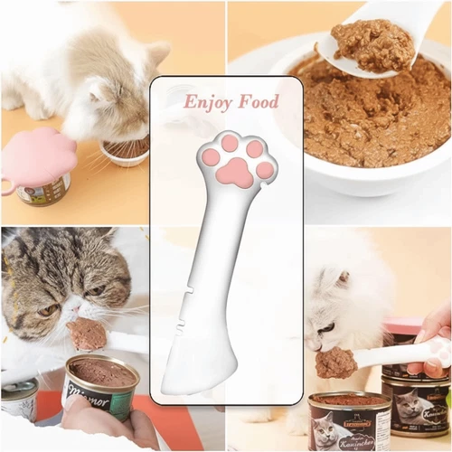 Cute Cat Paw Cat Food Can Opener Silicone Food Short Spoon Pet Supplies HOT SALE deal from eBay