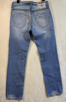 True Religion Ricky Relaxed Straight Jeans Blue No Flap Men's Size 31