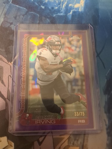 2025 Topps Chrome - Bucky Irving #285 Purple Refractor /75 Tampa Bay Buccaneers