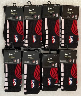 (8) Nike NBA Portland Trail Blazers Elite Dri-FIT Crew Socks - Men's 6-8 Medium