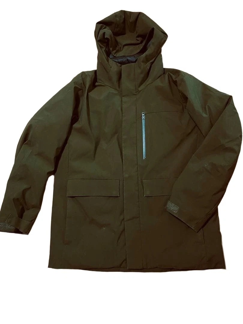 Uniqlo Men's Down Jacket Moss Green Thick Warm L Winter coat