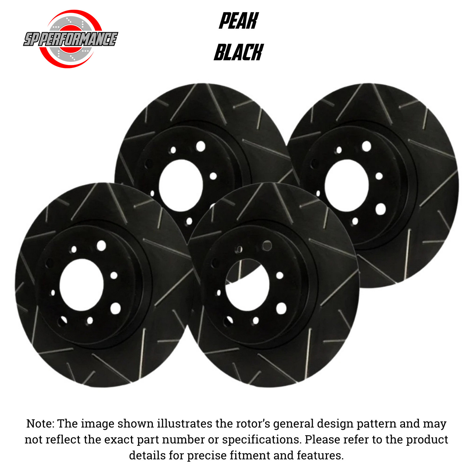 SP Performance KT-FRR-V-B-003685 Peak Black Zinc Brake Rotors 91-96 Acura NSX