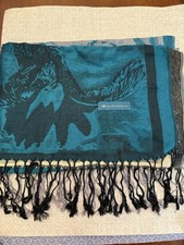 Ama Waterways Womans Scarf Wrap Rectangle Tassled