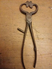 Antique Hand Forged  Iron  Sugar Cone Nips Cutters 8.5 " Long