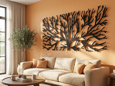 Lebensbaum Baum des Lebens Holz Deko Wanddeko Wallart Dekoration Lebensblume