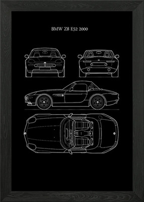 BMW Z8 E52 2000 Framed Wall Art Poster Canvas Print Picture