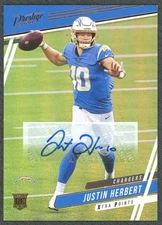 2020 Panini Chronicles Prestige Signatures Justin Herbert Rookie Auto