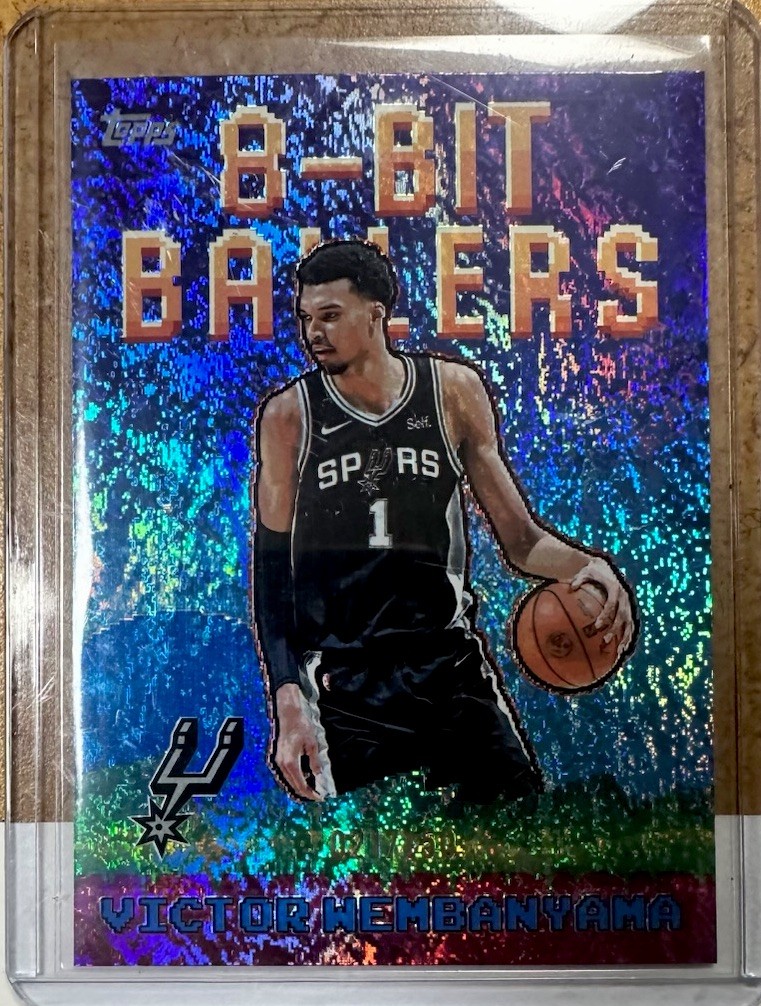Victor Wembanyama 2025 Topps #8B-4 8-Bit Ballers - Blue Holo Foil